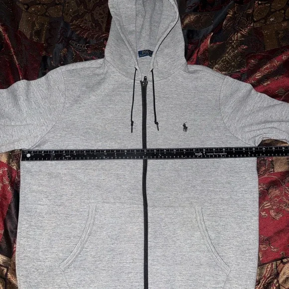 Polo Ralph Lauren Double-Knit Grey Zip-Up Sweater - Picture 3 of 5